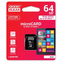 Карта памяти Goodram MicroSDHC 64GB UHS-1 Class 10+SD adapter